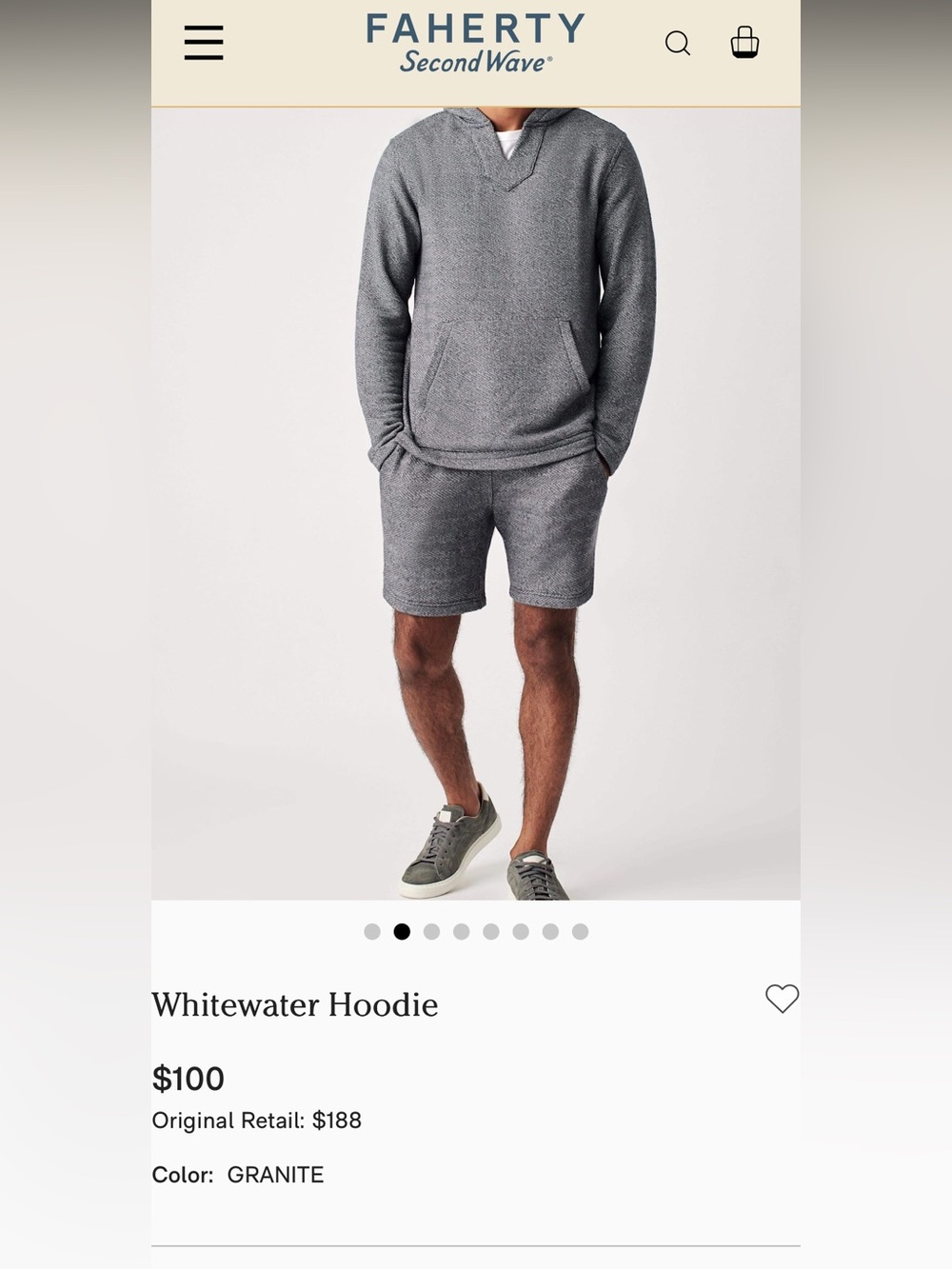 Faherty Baha Whitewater hooded-poncho Navy+White Pullover